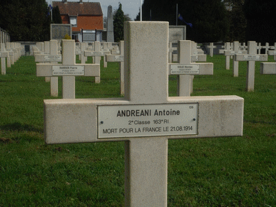 Tombe deANDREANI Antoine à <a HREF=fotom2l.php?necro=7>  <U>Dannemarie (Nécropole nationale) </U> </A> 135