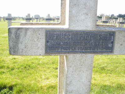 Tombe deRENUCCI Paul Simon à <a HREF=fotom2l.php?necro=144>  <U>Beuvraignes (Nécropole nationale) </U> </A> 343