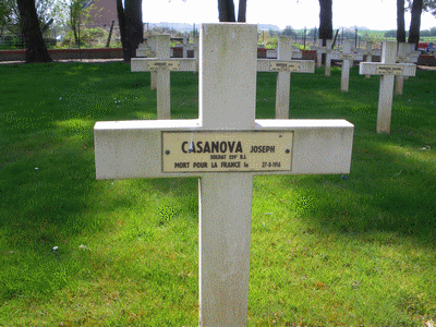 Tombe deCASANOVA Joseph à <a HREF=fotom2l.php?necro=136>  <U>Cerisy (Nécropole Nationale) </U> </A> 281
