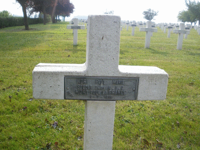 Tombe deMORI Paul Marie à <a HREF=fotom2l.php?necro=68>  <U>Dompierre-Becquincourt (Nécropole nationale) </U> </A> 1321