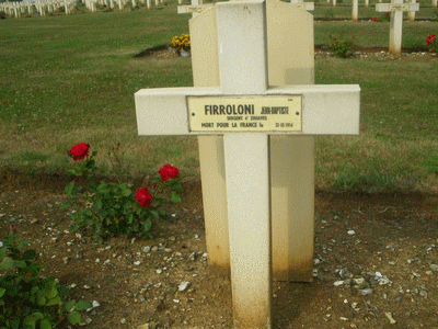 Tombe deFIROLONI Jean Baptiste à <a HREF=fotom2l.php?necro=67>  <U>Ablain Saint-Nazaire (NÃ©cropole nationale Notre Dame de Lorette )</U> </A> 46-06-9738