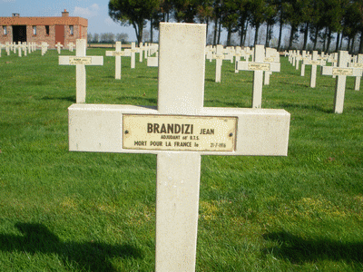 Tombe deBRANDIZI Jean Toussaint à <a HREF=fotom2l.php?necro=130>  <U>Marcelcave  (Cimetière national des buttes)   </U> </A> 792