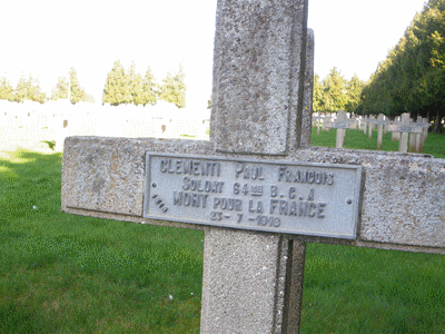 Tombe deCLEMENTI Paul François à <a HREF=fotom2l.php?necro=277>  <U>Montdidier (Nécropole Nationale) </U> </A> 1316