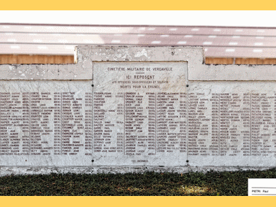 Tombe dePIETRI Paul Vincent à <a HREF=fotom2l.php?necro=309>  <U>Vergaville  (Nécropole nationale) </U> </A> Ossuaire 1