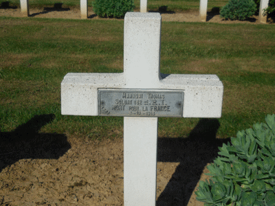 Tombe deMANNONI Thomas à <a HREF=fotom2l.php?necro=61>  <U>Rancourt (Necropole Nationale) </U> </A> 1796