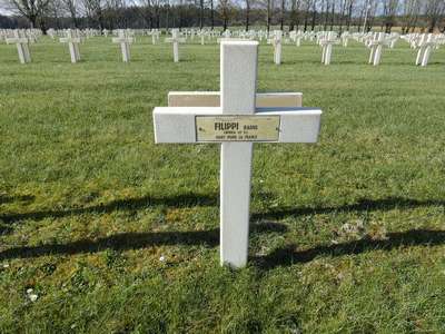 Tombe deFILIPPI Raoul  à <a HREF=fotom2l.php?necro=202>  <U>Esnes-en-Argonne (Nécropole nationale) </U> </A> 1630