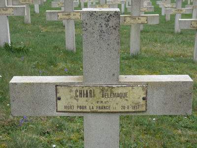 Tombe deCHIARI Télémaque à <a HREF=fotom2l.php?necro=286>  <U>Vadelincourt (Nécropole nationale) </U> </A> 622