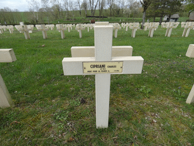 Tombe deCIPRIANI Charles Mathieu à <a HREF=fotom2l.php?necro=302>  <U>Rembercourt-Sommaisne (Nécropole nationale de Rembercourt-aux-Pots) </U> </A> 1437