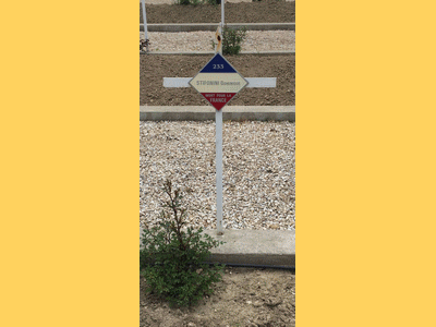 Tombe deSTEFANINI Dominique  à <a HREF=fotom2l.php?necro=414>  <U>SKOPJE (CimetiÃ¨re militaire franÃ§ais)</U> </A> Tombe 233