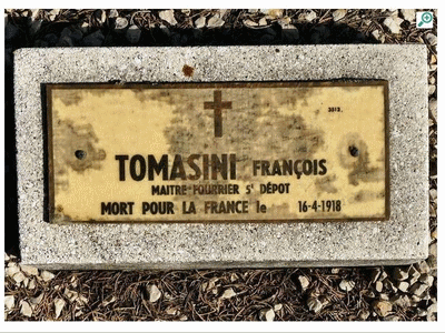 Tombe deTOMASINI François à <a HREF=fotom2l.php?necro=378>  <U>Saint-Mandrier-sur-Mer (NÃ©cropole Natonale)</U> </A> Rang F Tombe 40