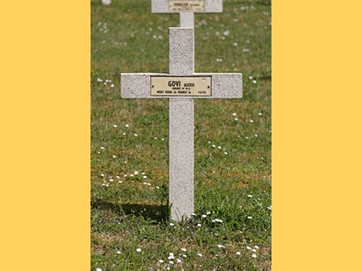 Tombe deGOVI Alexis à <a HREF=fotom2l.php?necro=321>  <U>Montauville - (Nécropole nationale Le Pétant) </U> </A> Carré 14/18 A Tombe 1172