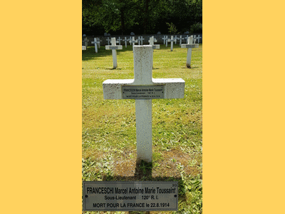 Tombe deFRANCESCHI Marcel  à <a HREF=fotom2l.php?necro=87>  <U>BELLEFONTAINE (Cimetière militaire franco-allemand) </U> </A> 313