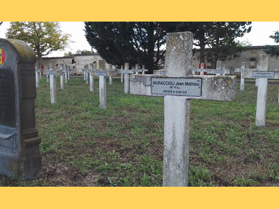 Tombe deMURACCIOLI Jean Mathieu à <a HREF=fotom2l.php?necro=563>  <U>Bruges (Carré militaire Bordeaux-Nord) </U> </A> Carré I tombe 1082