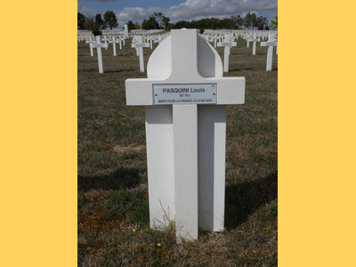 Tombe dePASQUINI Louis à <a HREF=fotom2l.php?necro=212>  <U>Souain-Perthes-lès-Hurlus (Nécropole nationale La Crouée) </U> </A> 2208