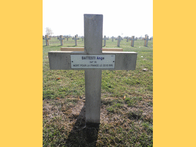 Tombe deBATTESTI Ange à <a HREF=fotom2l.php?necro=269>  <U>Somme-Suippe (Nécropole Nationale) </U> </A> 835