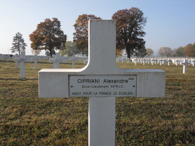 Tombe deCIPRIANI Alexandre à <a HREF=fotom2l.php?necro=27>  <U>Suippes(La Ferme de ) </U> </A> 14/18 â€“ 2404