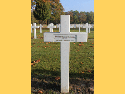 Tombe deMARTINI Charles Dominique à <a HREF=fotom2l.php?necro=27>  <U>Suippes(La Ferme de ) </U> </A> 14/18 â€“ 506