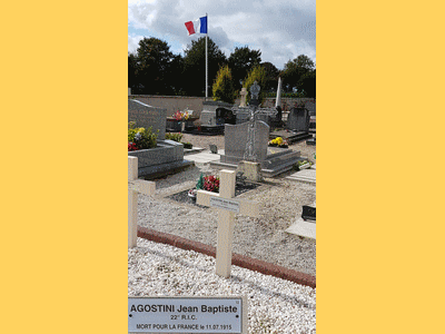 Tombe deAGOSTINI Jean Baptiste à <a HREF=fotom2l.php?necro=572>  <U>Sees  (Carré militaire dans le cimetière communal) </U> </A> 12