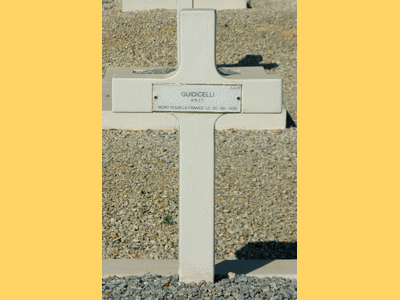 Tombe deGUIDICELLI Jules à <a HREF=fotom2l.php?necro=514>  <U>MASA (CimetiÃ¨re militaire de GAMMARTH)</U> </A> Carr&eacute; D Rang 5 Tombe 12