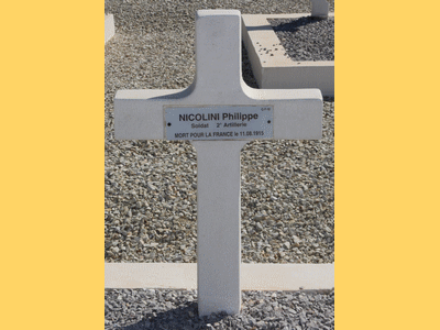 Tombe deNICOLINI Philippe à <a HREF=fotom2l.php?necro=514>  <U>MASA (Cimetière militaire de GAMMARTH) </U> </A> Carré C rang 7  Tombe 10