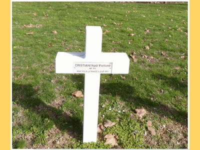 Tombe deCRISTIANI No êl Fortuné à <a HREF=fotom2l.php?necro=27>  <U>Suippes(La Ferme de ) </U> </A> 1300
