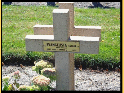 Tombe deEVANGELISTA Casimir Barthélemy à <a HREF=fotom2l.php?necro=102>  <U>Dunkerque (Nécropole Nationale) </U> </A> 926
