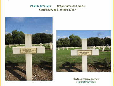 Tombe dePANTALACCI Paul à <a HREF=fotom2l.php?necro=67>  <U>Ablain Saint-Nazaire (Nécropole nationale Notre Dame de Lorette ) </U> </A> 85-03-17037