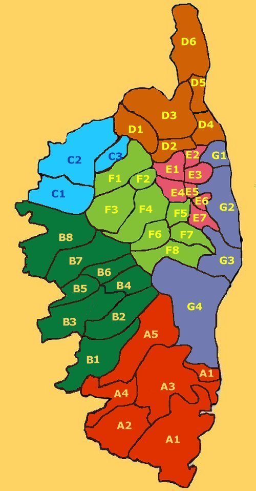 Les micro-régions de CORSE