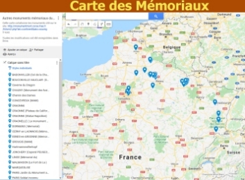 Carte des Mmoriaux