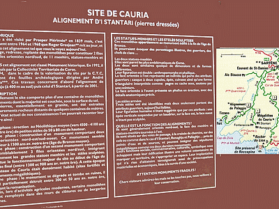 SARTENE <BR>Site prehistorique de CAURIA <BR> Alignements de RENAGHJU