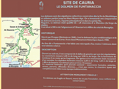 SARTENE <BR>Site prehistorique de CAURIA <BR> Dolmen de Funtanaccia