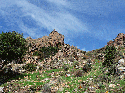 Au-dessus de Propriano, en montant par Martini, la montagne Saint-Eustache fait d&eacute;couvrir un superbe panorama sur le golfe de Valinco. En-dessous du col, on d&eacute;couvre en descendant des ruines d&#130;un ancien village, bergeries, fours &aacute; pain et une grotte imposante se d&eacute;voile. Cette grotte a d&ucircÃÂ ; servir d&#130;habitation ou de protection aux troupeaux de moutons ou ch&eacute;vres. On y d&eacute;couvre d&#130;ailleurs encore des ch&egrave;vres sauvages. La grotte est en partie mur&eacute;e par des pierres s&egrave;ches, et forme un superbeÃ¢â¬Â¦oriu.