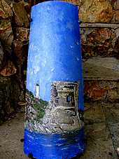 La tour de Murtella<BR>(peinture sur tuile) (20090406)    (Photographie de Serge) <br><A href=vos/3000/smc/214z.jpg>Afficher l'image ?</A>
